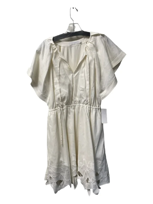 Jonathan Simkhai Size S Cream Missing Fabric Tag Notched Neckline Dress