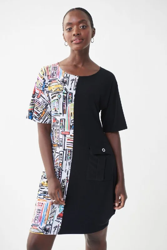 Joseph Ribkoff Dress 222090 Black/Multi