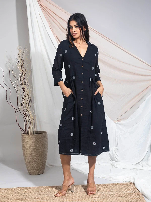 Keya Hand Woven Cotton Jamdani Dress