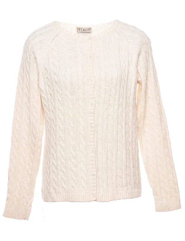 L.L. Bean Cable Knit Jumper - M Sequined Glittery Shiny