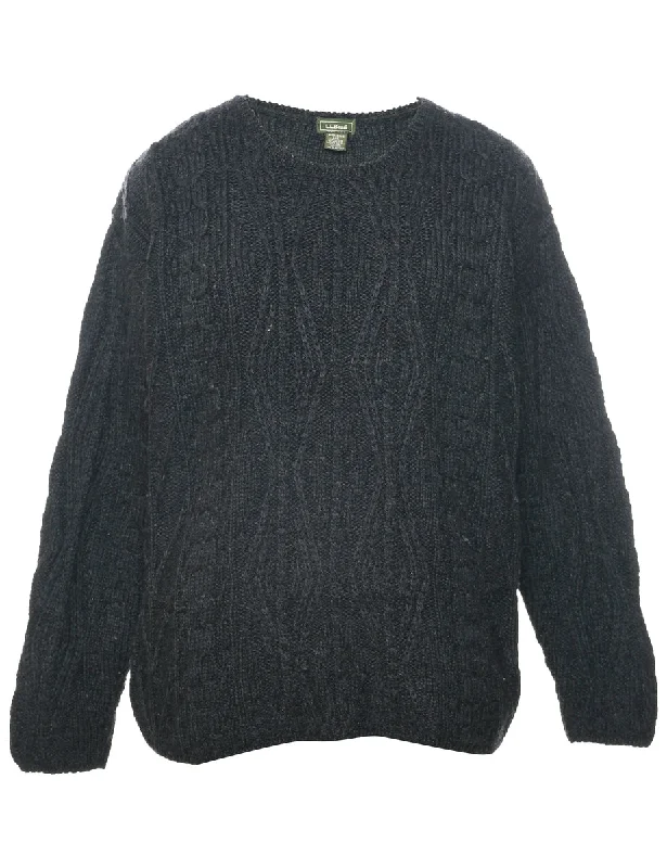 L.L. Bean Jumper - L Ribbed Striped Patterned