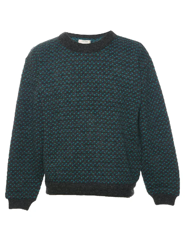 L.L. Bean Jumper - M Polka Dot Checkered Tartan