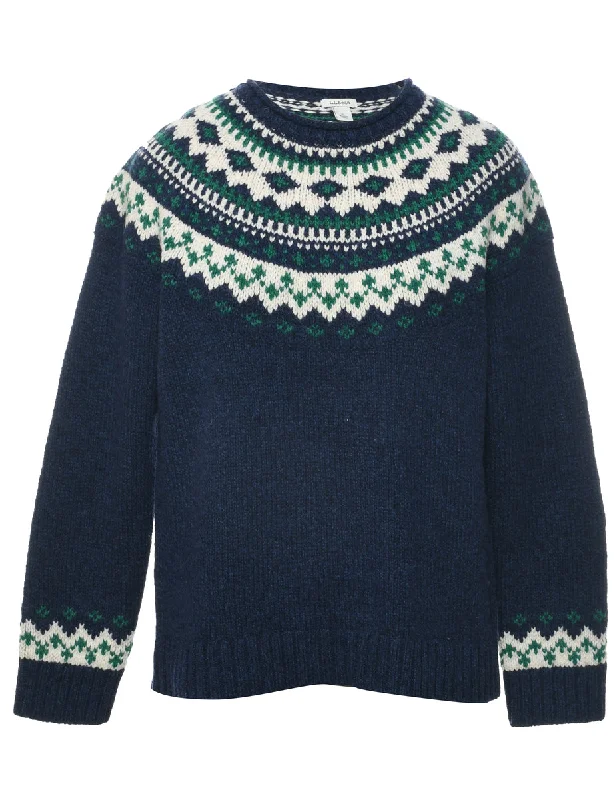 L.L. Bean Nordic Jumper - L Mesh Fabric Canvas Fabric Denim Fabric