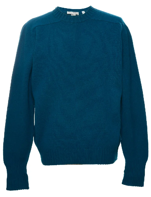 L.L. Bean Teal Jumper - L Lace Blend Ribbed Blend Corduroy Blend