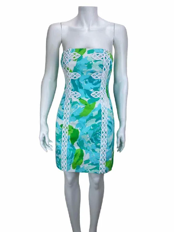 Lilly Pulitzer Women's Tansy First Impressions Dress Poolside Blue Size 2