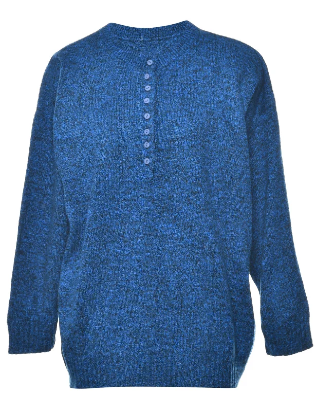 Navy Jumper - L Velvet Chenille Corduroy
