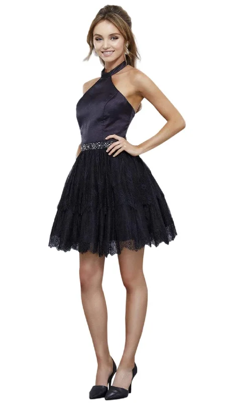 Nox Anabel - Halter Embellished Cocktail Dress 6348SC