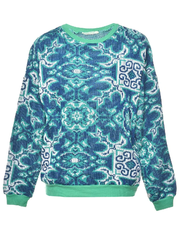 Patterned Jumper - M Hooded Caped Shawl Collar