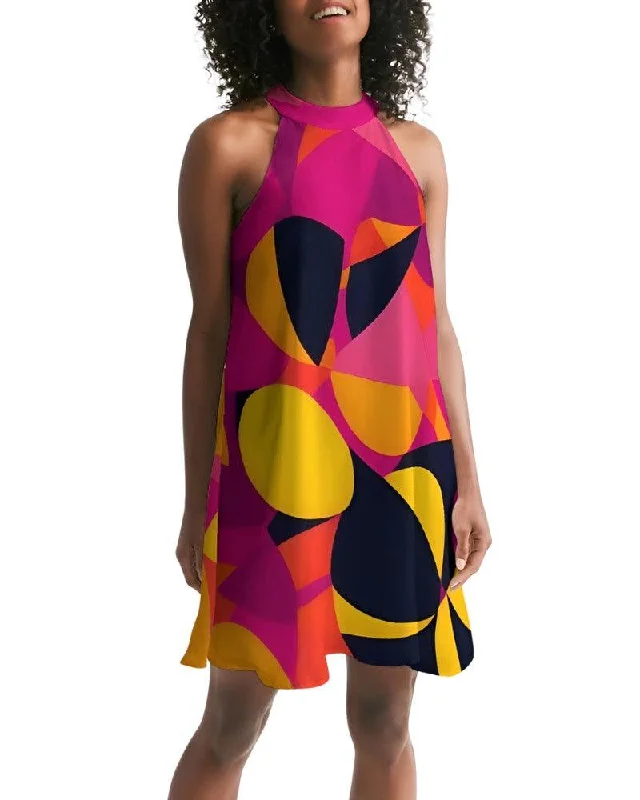 Munich Halter Flare Dress - Airline Series