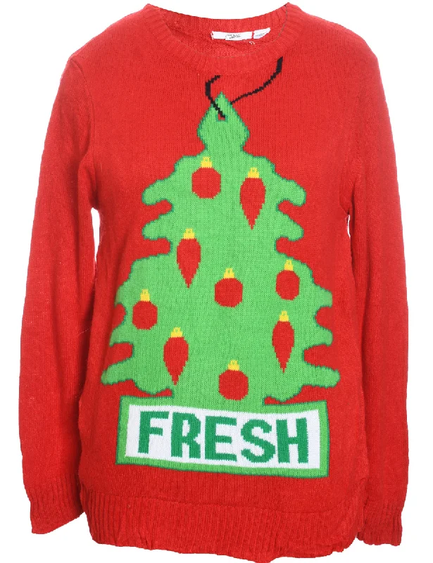 Red Christmas Jumper - S Rayon Fabric Velvet Fabric Corduroy Fabric