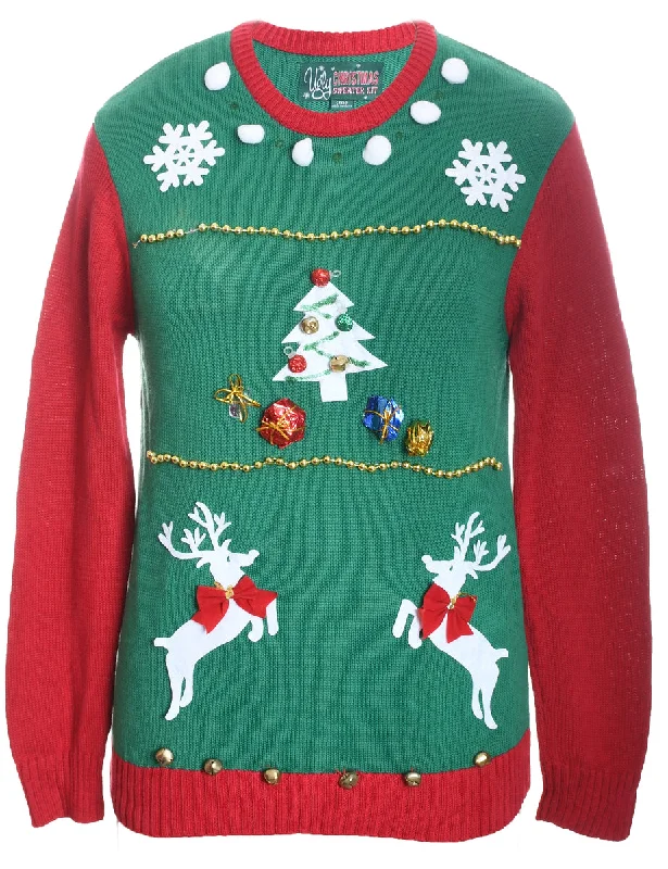Reindeer Christmas Jumper - M Sweater Knitwear Pullover