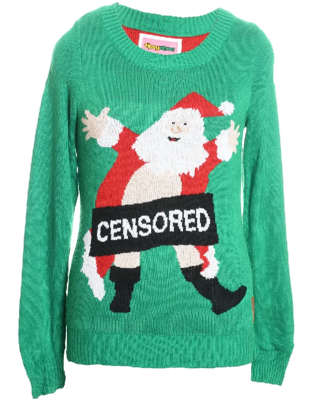 Santa Claus Christmas Jumper - M Rayon Fabric Velvet Fabric Corduroy Fabric