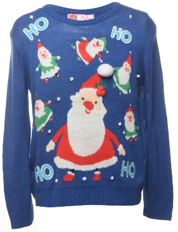 Santa Claus  Christmas Jumper - M Transparent Opaque Sheer