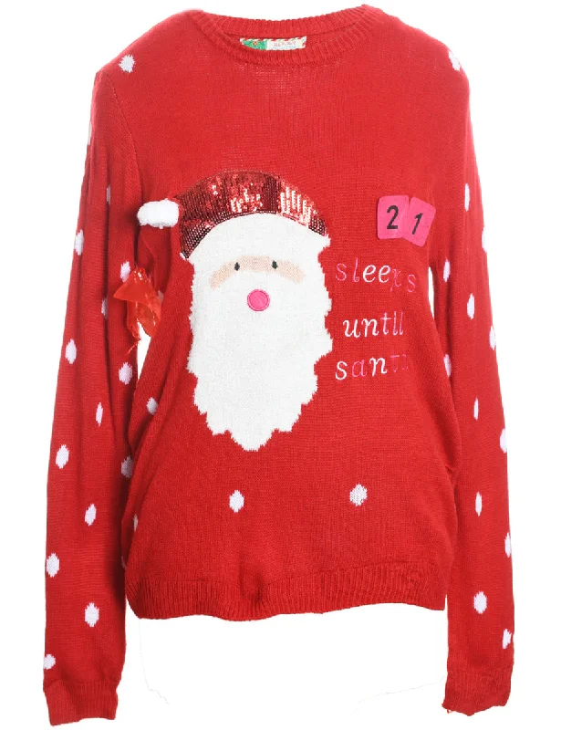 Santa Claus Christmas Jumper - M Rayon Fabric Velvet Fabric Corduroy Fabric