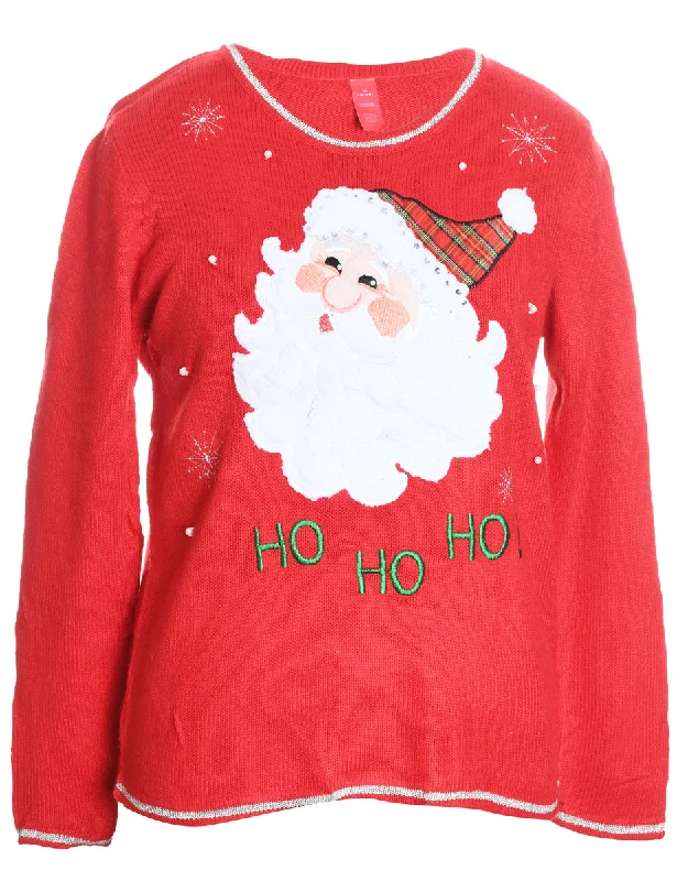 Santa Claus Christmas Jumper - M Elegant Classic Vintage