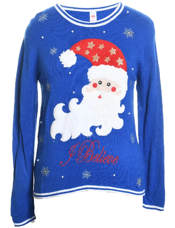 Santa Claus Christmas Jumper - S Chenille Brocade Lace