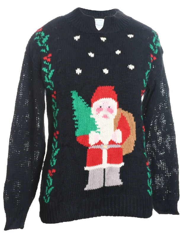 Santa Claus Christmas Jumper - S Bright Pastel Dark