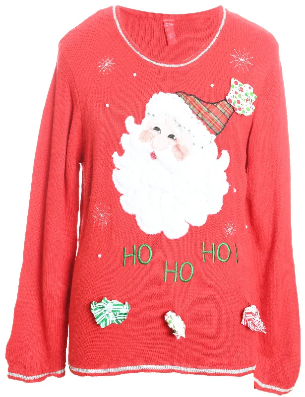 Santa Claus Christmas Jumper - XL Slim Fit Regular Fit Oversized
