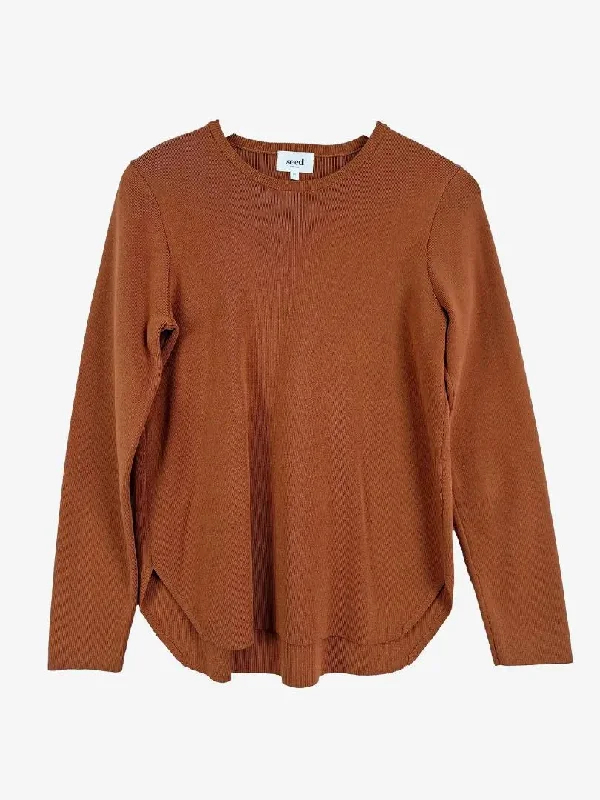 Seed Clay Ribbed Cozy Jumper Size XS Lace Blend Ribbed Blend Corduroy Blend