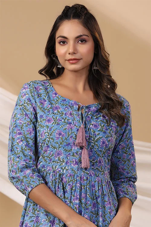 Shuddhi Cyan Blue Tier Dress