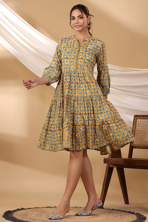 Shuddhi Dandellion Button Down Tier Dress