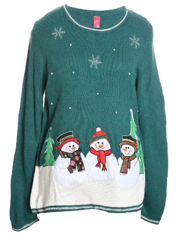 Snowman Christmas Jumper - L Modern Contemporary Chic