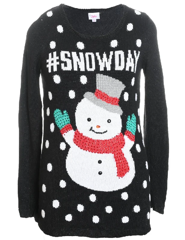 Snowman Christmas Jumper - M Cotton Fabric Linen Fabric Terry Fabric