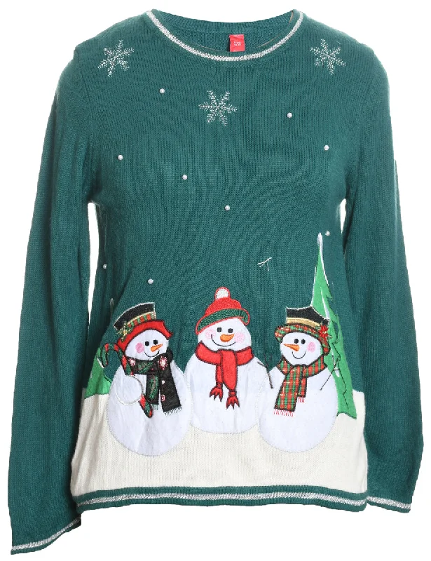 Snowman Christmas Jumper - S Lightweight Heavyweight Midweight