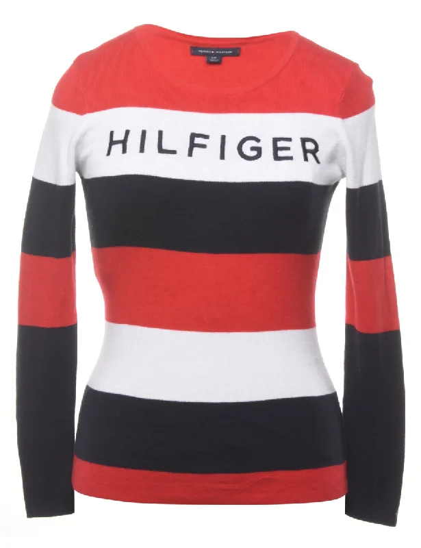 Tommy Hilfiger Colour Block Jumper - S Sequined Glittery Shiny