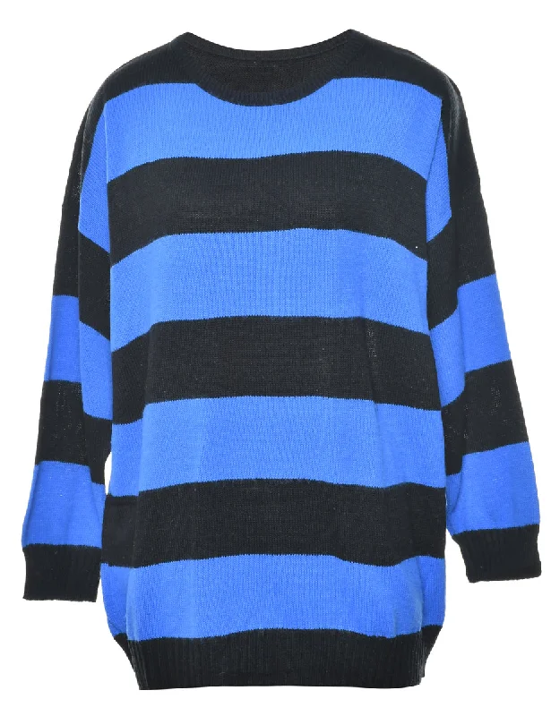 Two Tone Jumper - L Chenille Blend Fleece Blend Nylon Blend