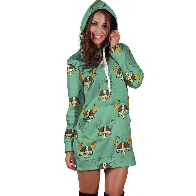 Viking Helmet Hoodie Dress