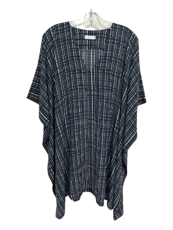 Vince Size XS Black & White Silk Kaftan Striped Dress