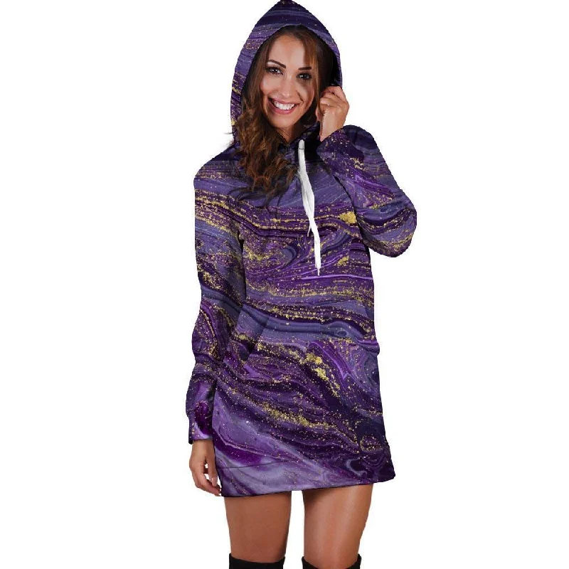 Violet Marble Hoodie Dress