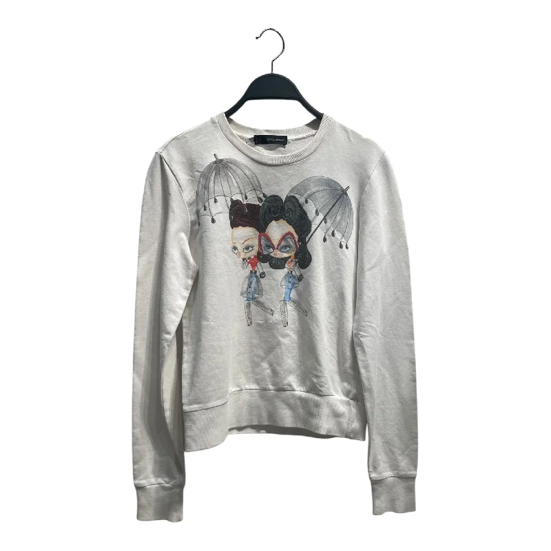 DSQUARED2/Sweatshirt/S/Cotton/WHT/ Hoodie with Set-In Sleeves Structured Classic