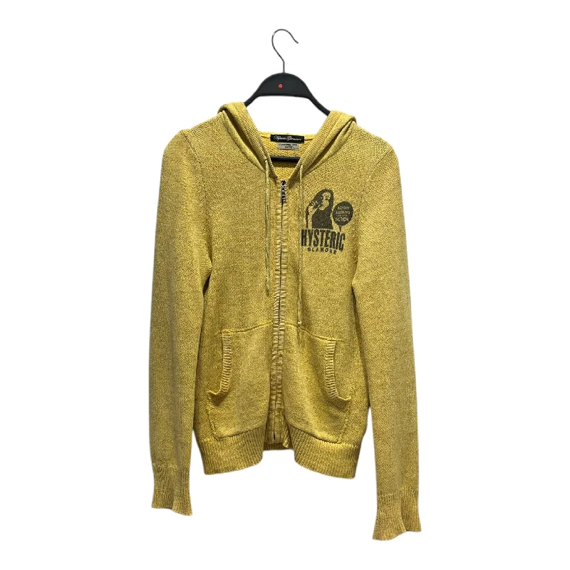 HYSTERIC GLAMOUR/Zip Up Hoodie/OS/Cotton/YEL/ Hoodie Dress Longline Feminine
