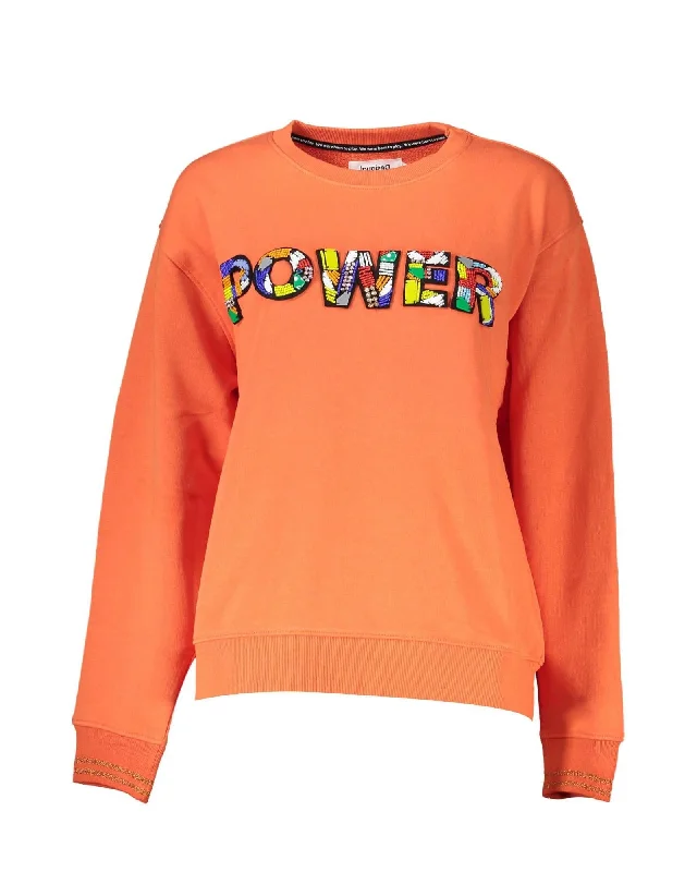 Desigual Power Sweatshirt Orange Graphic Hoodie Design Print