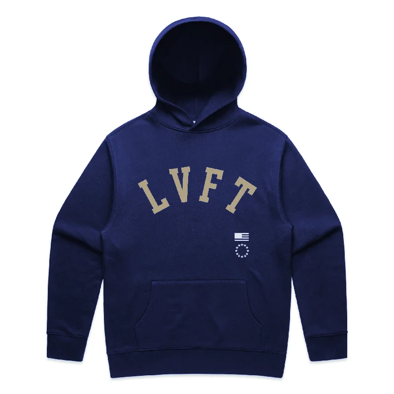 Academy Crew Pullover Hoodie - Cobalt Hoodie with Fur Luxurious Winter