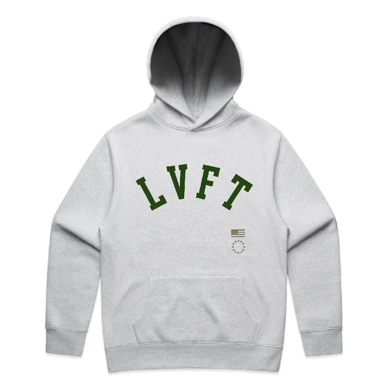 Academy Crew Pullover Hoodie - Grey Marble Hoodie with Hem Contrast Bold Stylish