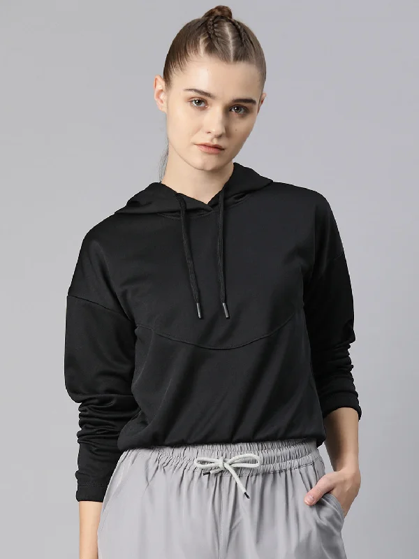 Alcis SwiftStride Crop Hooded Sweatshirt Hoodie with Back Slit Movement Comfort