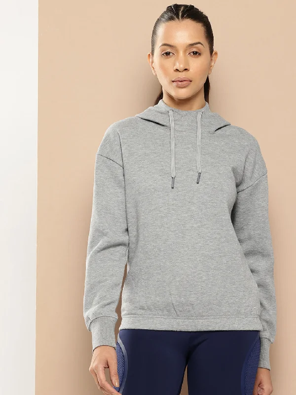 Alcis Women Plush Pullover Hooded Sweatshirt Hoodie with Mock Neck Collared Structured