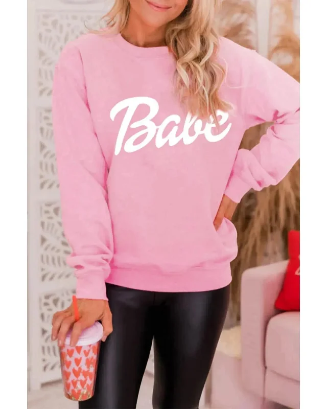 Azura Exchange Letters Print Sweatshirt with Ribbed Knit Trim - M Hoodie with Applique Textured Unique
