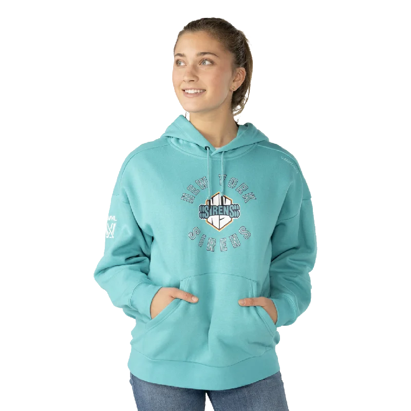 BAUER PWHL TEAM ULTIMATE HOODIE WOMENS NEW YORK SIRENS Hoodie with Hidden Zipper Minimalist Clean
