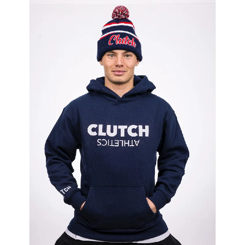 BCLUTCH PREMIUM NAVY HOODIE Hoodie with Belted Waist Structured Tailored