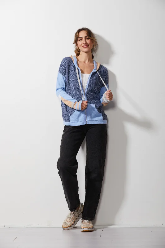 Zaket & Plover Birdseye Hoodie, Style #ZP6331U Hoodie with Hem Lace Feminine Delicate