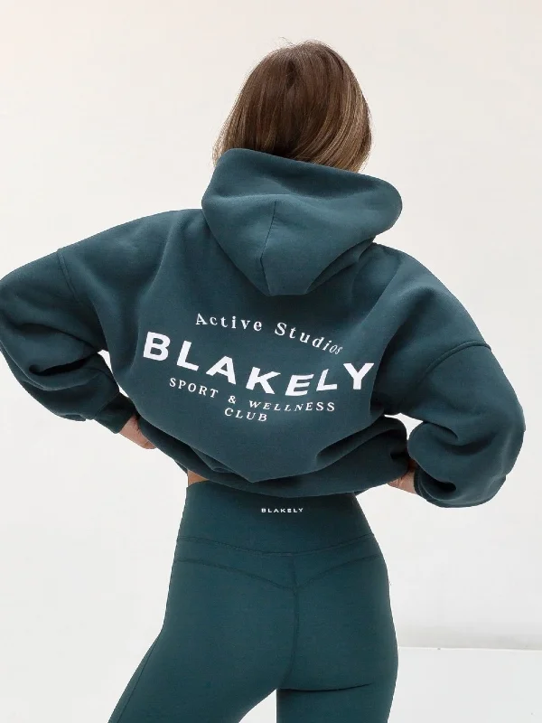 Active Studios Oversized Hoodie - Teal Green Graphic Hoodie Design Print