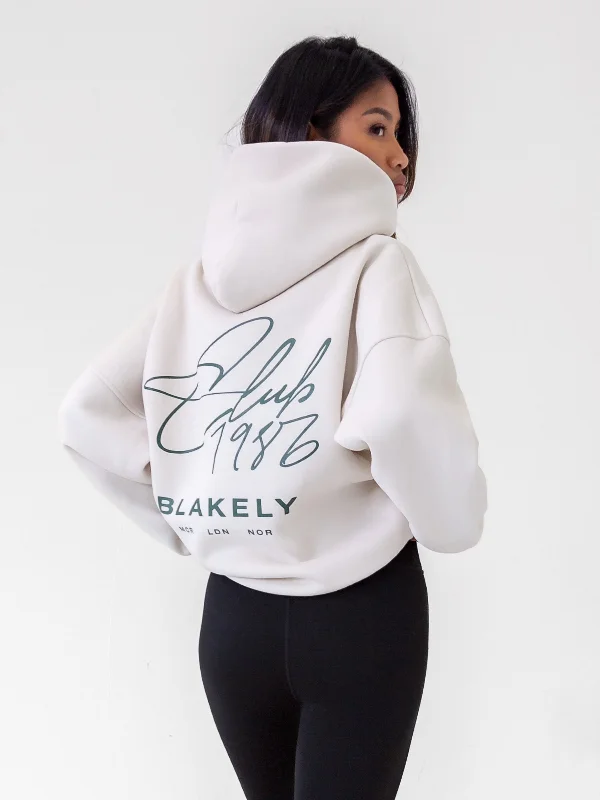 Club Oversized Hoodie - Chalk Hoodie with Print Artistic Unique