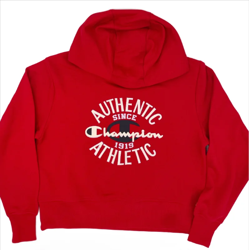CHAMPION WOMEN'S AUTHENTIC GRAPHIC RED HOODIE Hoodie with Lining Warm Insulated