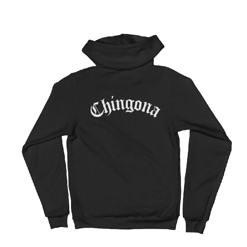 Chingona Zip Hoodie Hoodie with Monochrome Minimalist Simple
