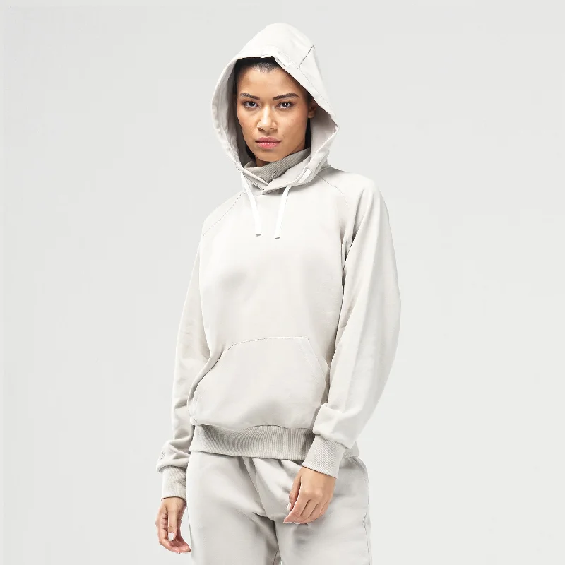 Code Batwing Hoodie - Willow Grey Hoodie with Cropped Fit Short Trendy
