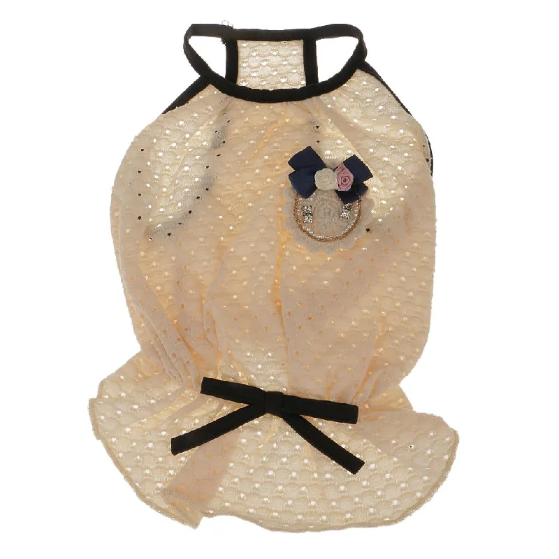 Maxbell Maxbell Dog Puppy Lace Suspender Skirt Dress Hoodie Jumpsuit Clothes Vest Apparel L Hoodie with Hem Frayed Vintage Worn